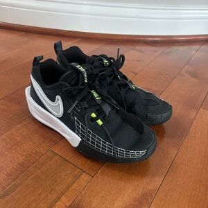 Nike GT Cut 3 Kids Black and White Sneakers with Green Accents